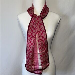 Coach Pink Patterned Scarf